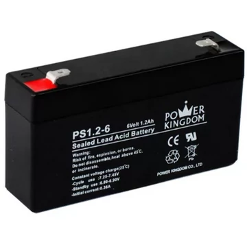 POWER KINGDOM 6V, 1.2Ah zselés akkumulátor