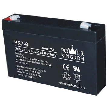 POWER KINGDOM 6V, 7Ah zselés akkumulátor